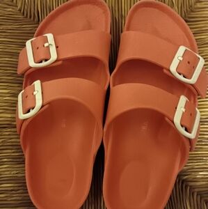 Birkenstock Pink Waterproof EVA With White Buckles
